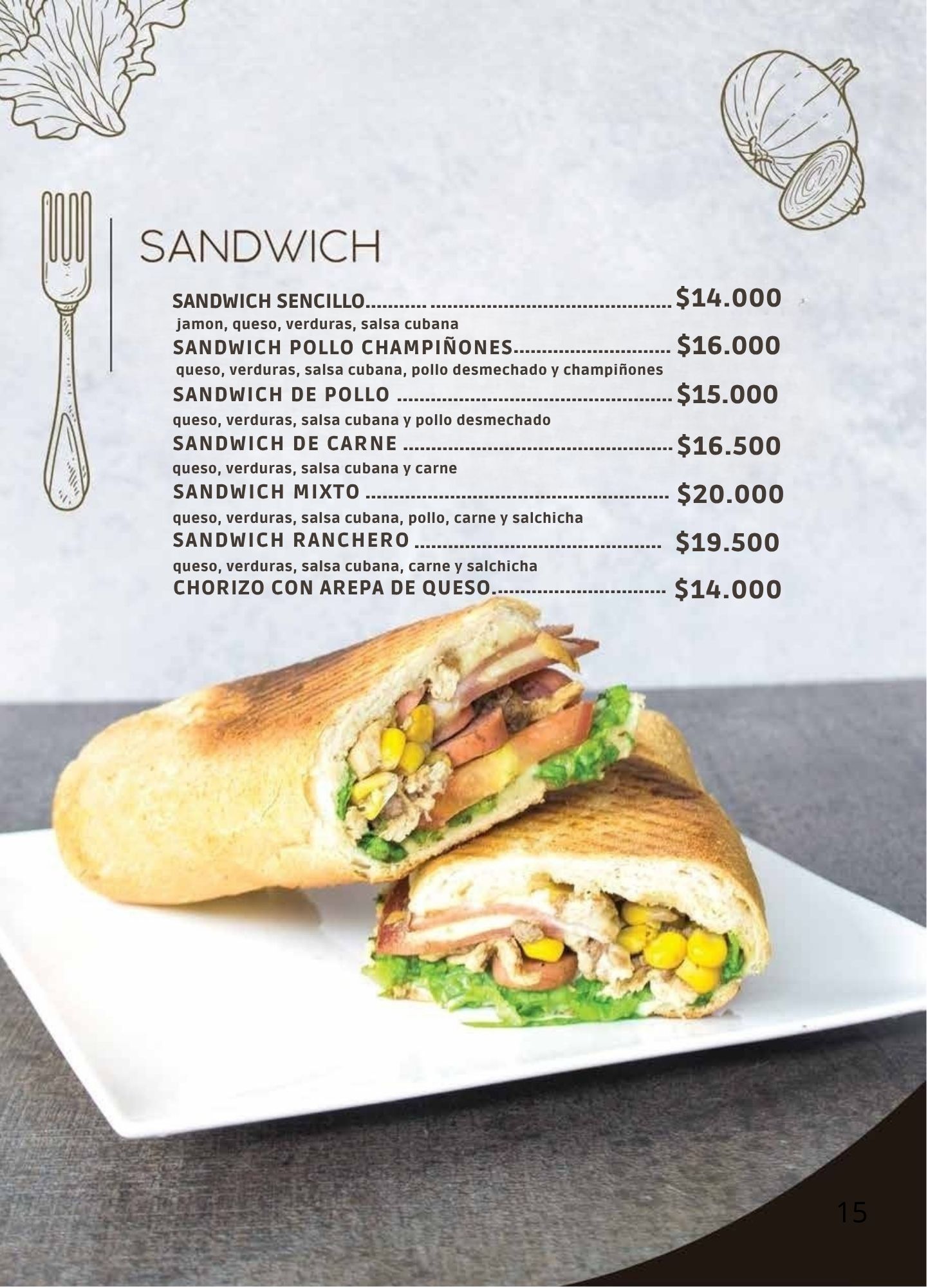 Menú Panadería La Francesa Especializada