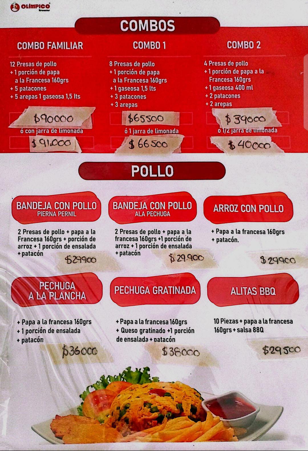 Menú Olímpico broaster