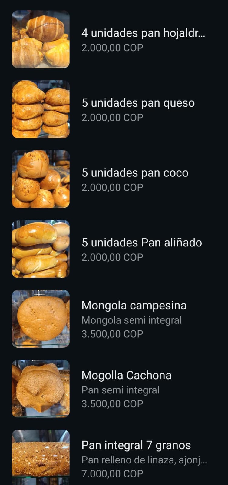 Menú Panetton san jorge