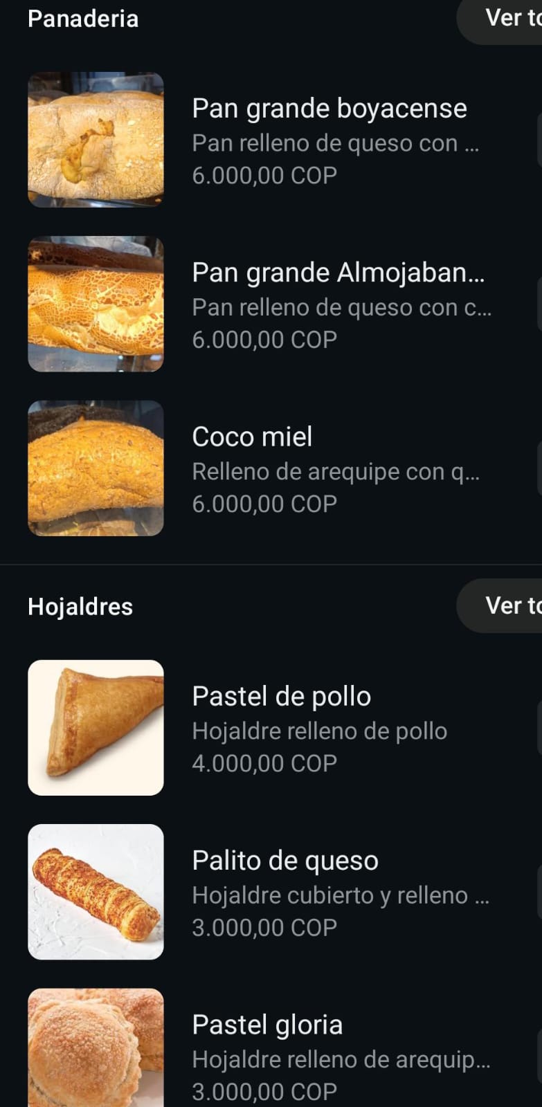 Menú Panetton san jorge