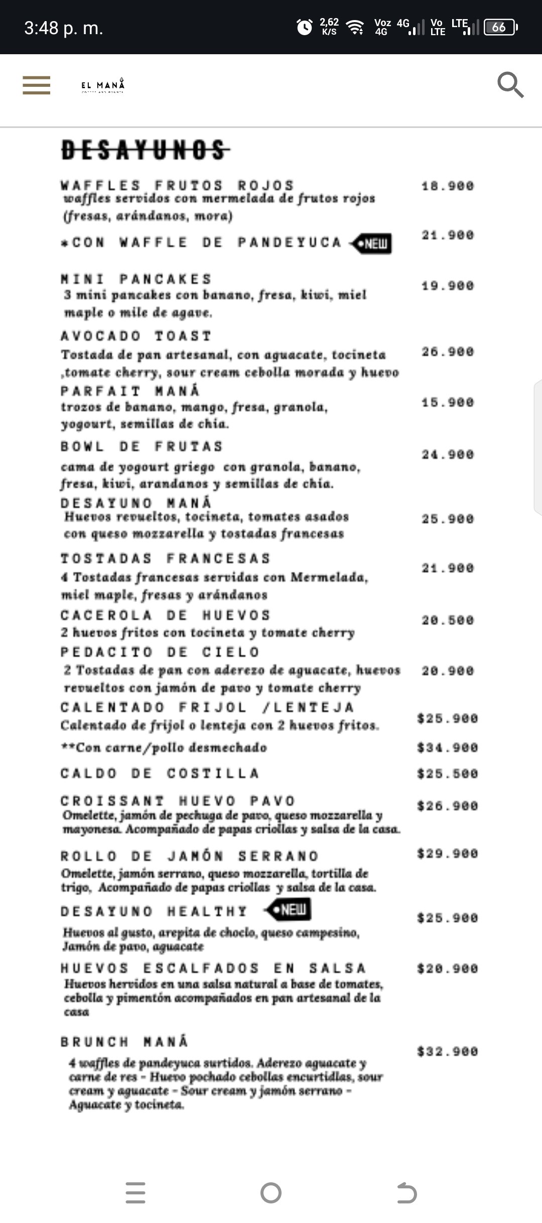 El mana coofee and brunch querencia - Domicilios en Fusagasugá