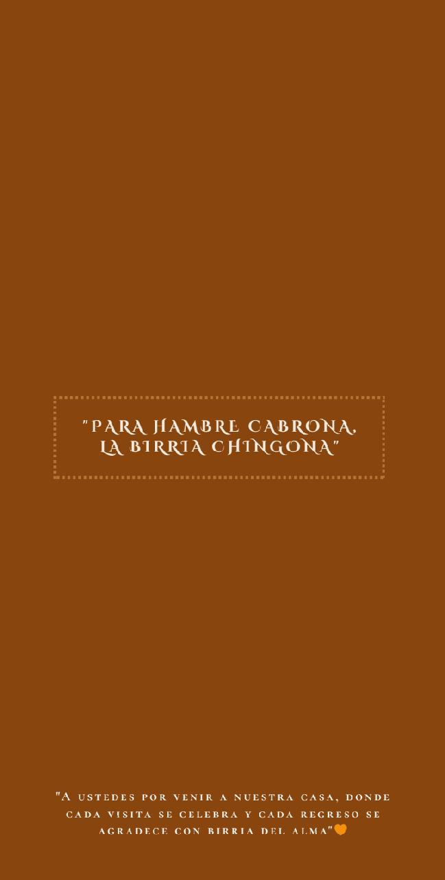 Menú La birria Chingona fusagasugá