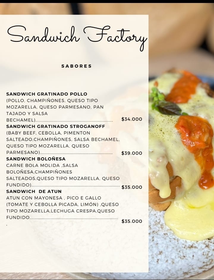 Menú Crepes factory