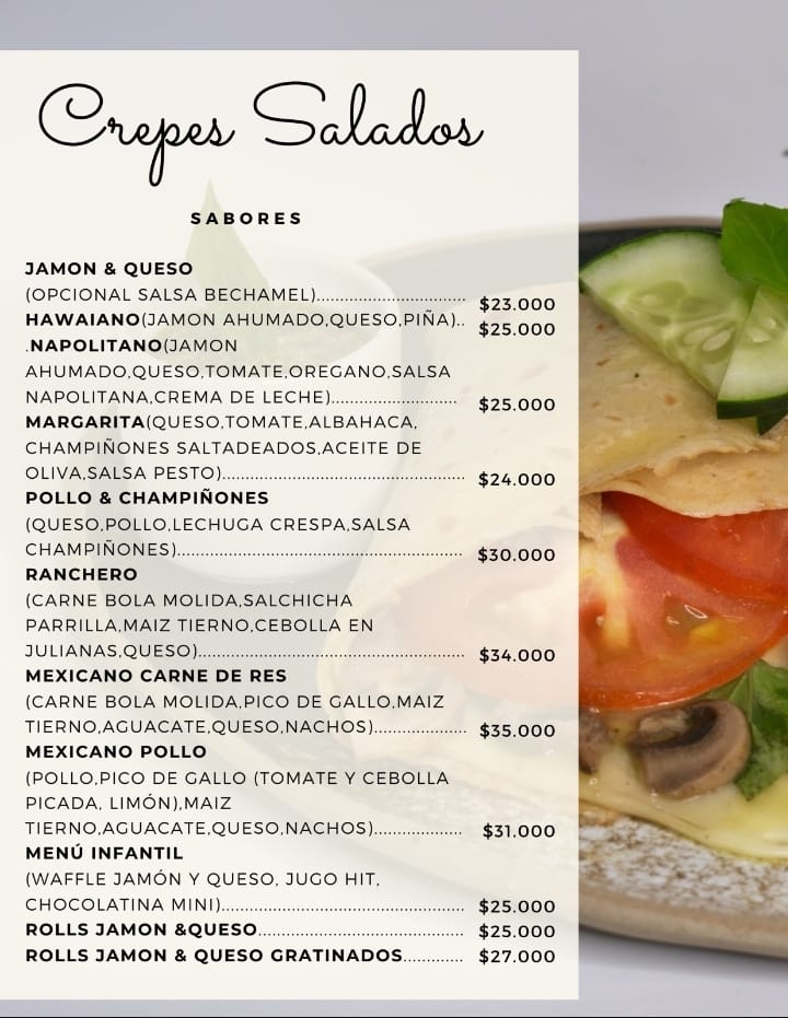 Menú Crepes factory