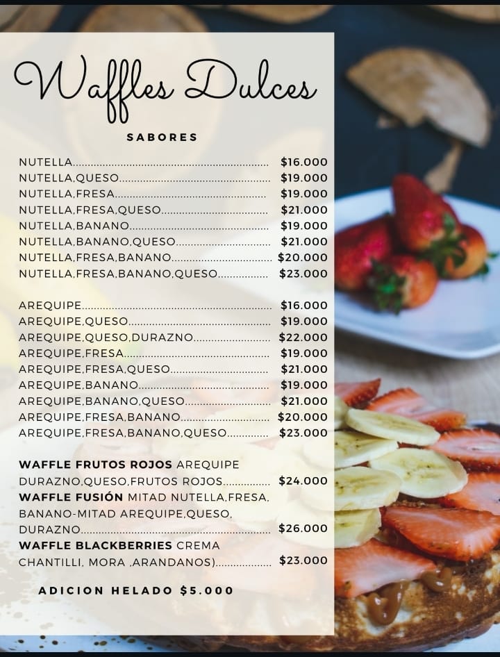 Menú Crepes factory