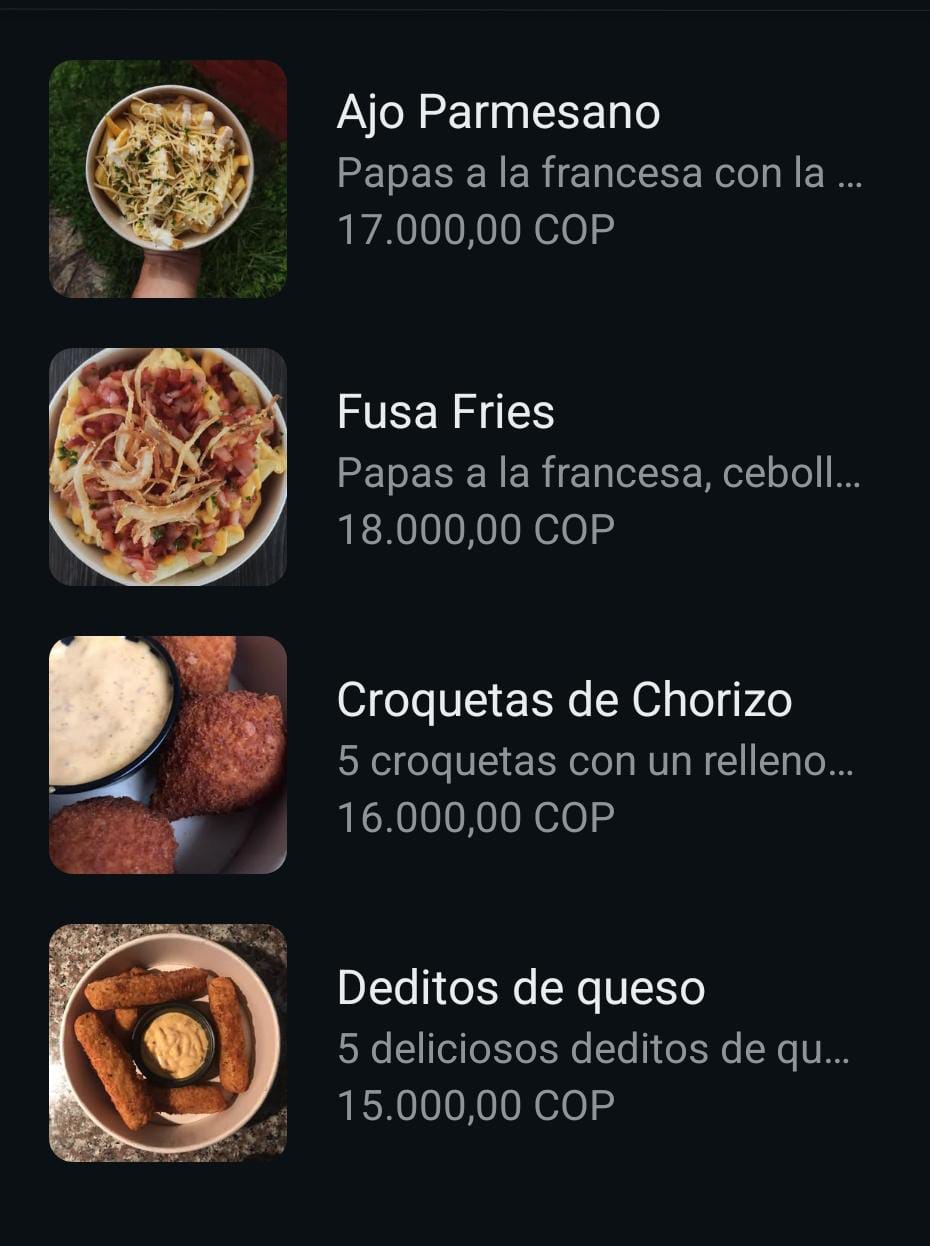 Menú Guetto burguer