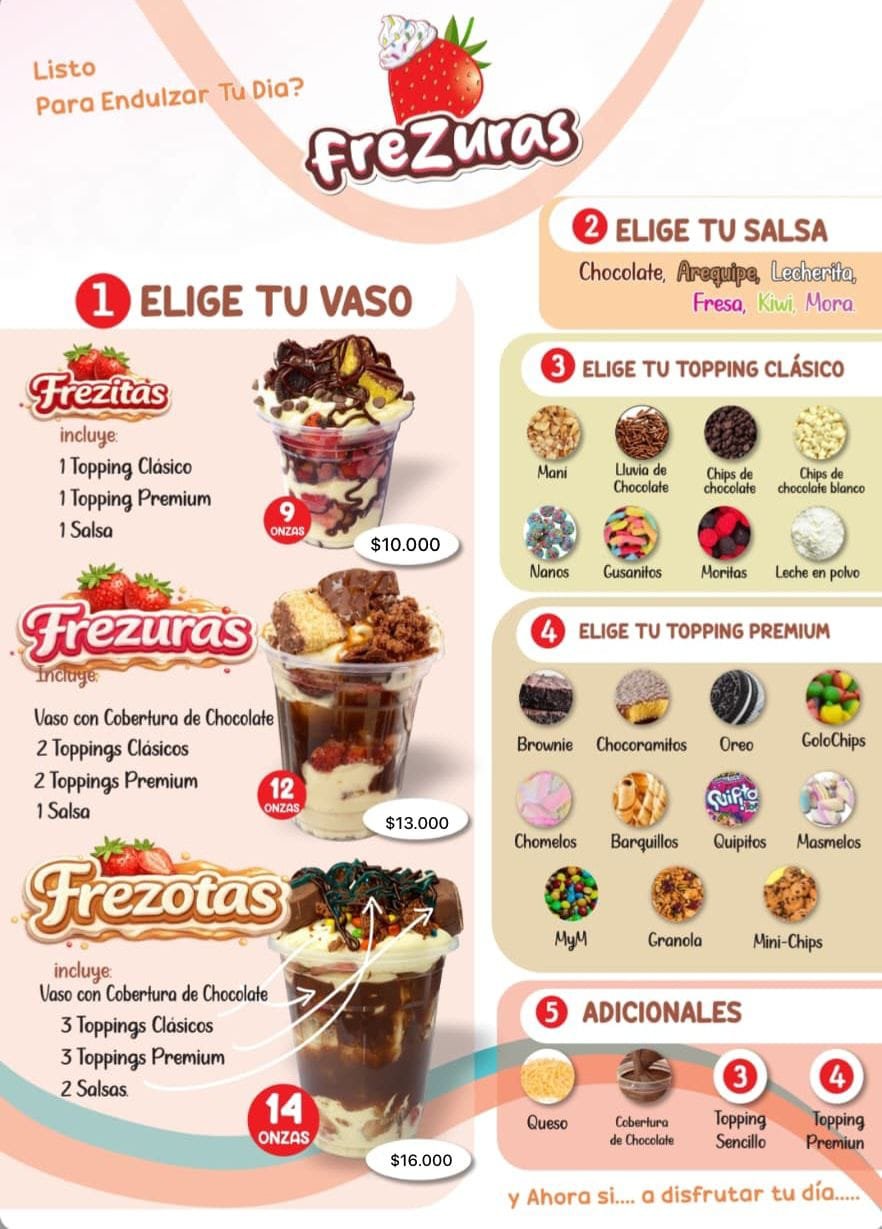 Menú Frezuras