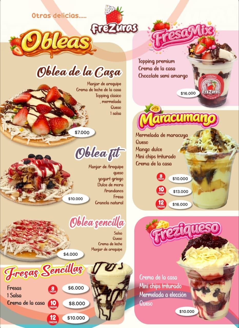 Menú Frezuras