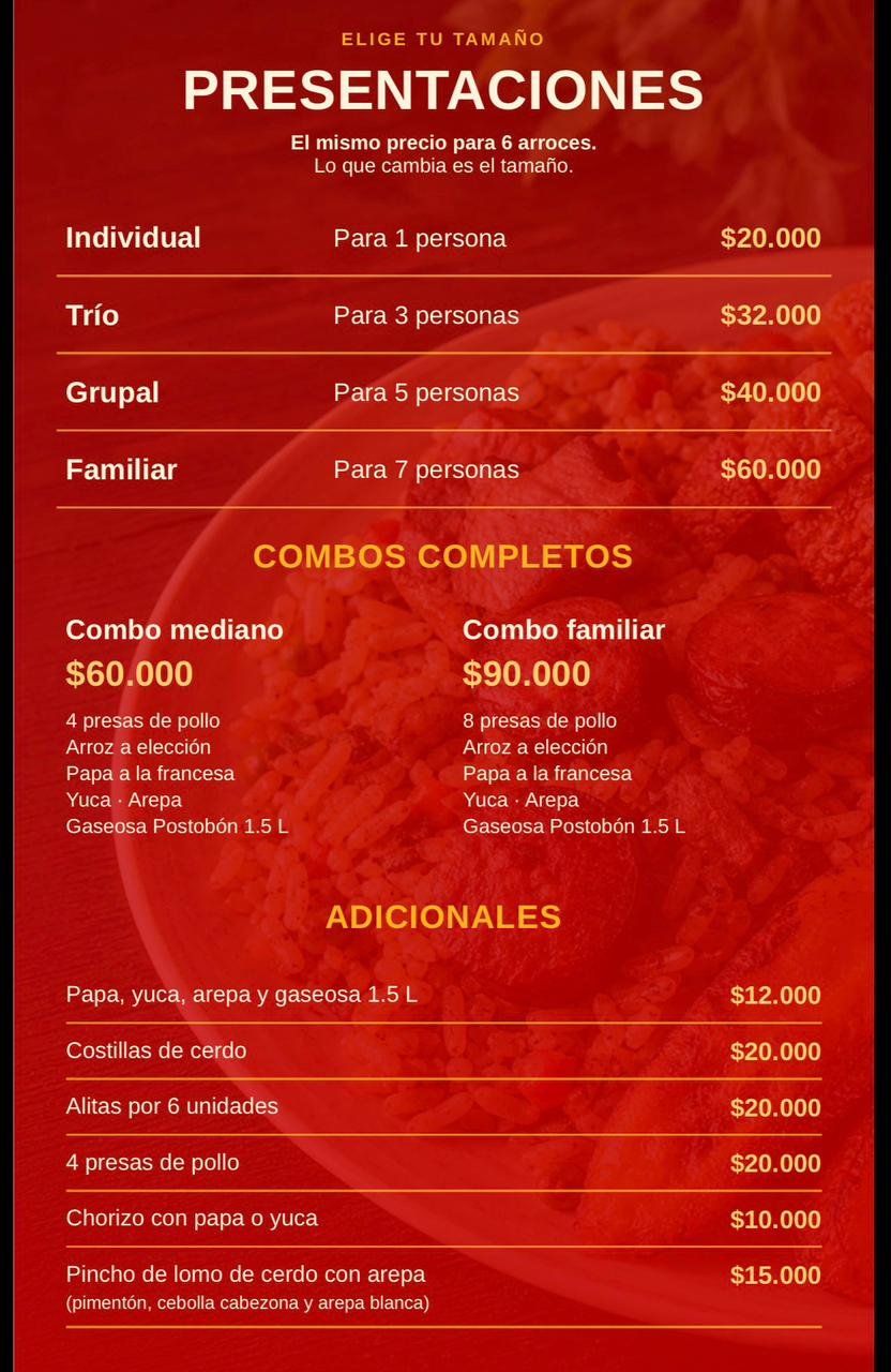 Menú Capachos asadero real