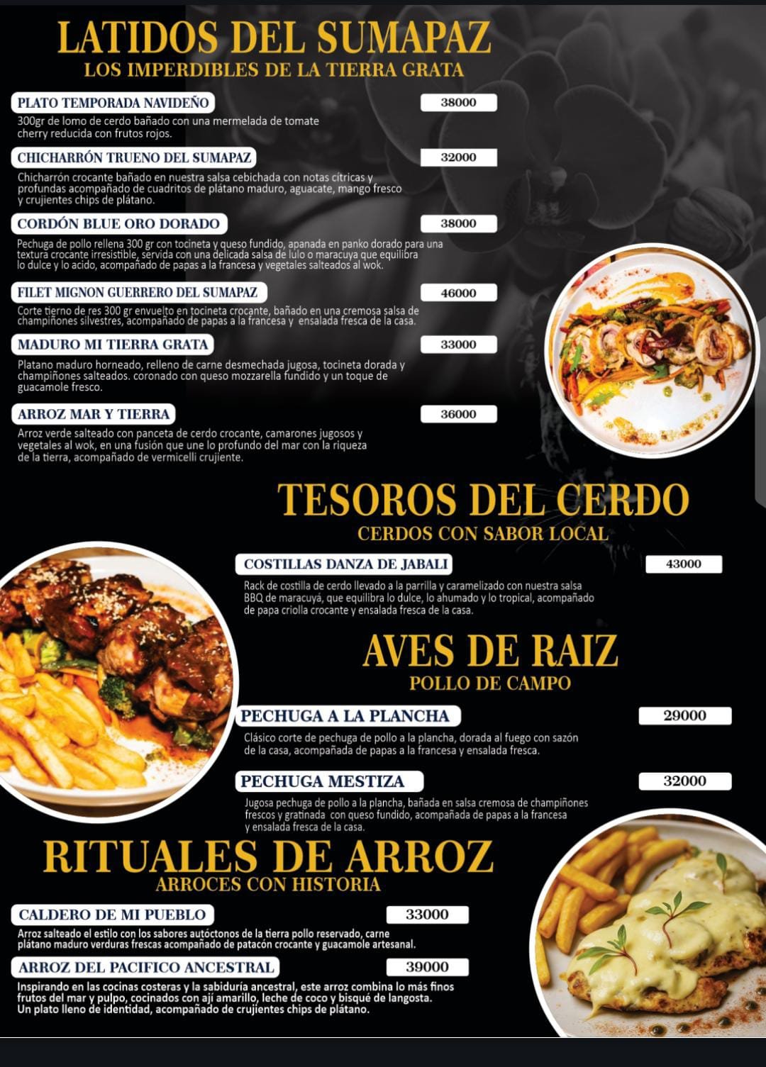 Menú Tierra grata querencia