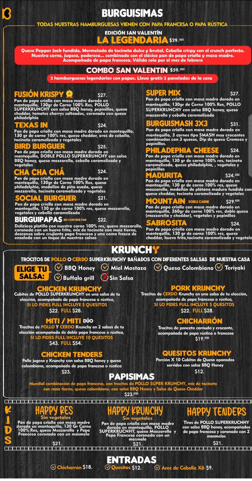 Menú Burguisima