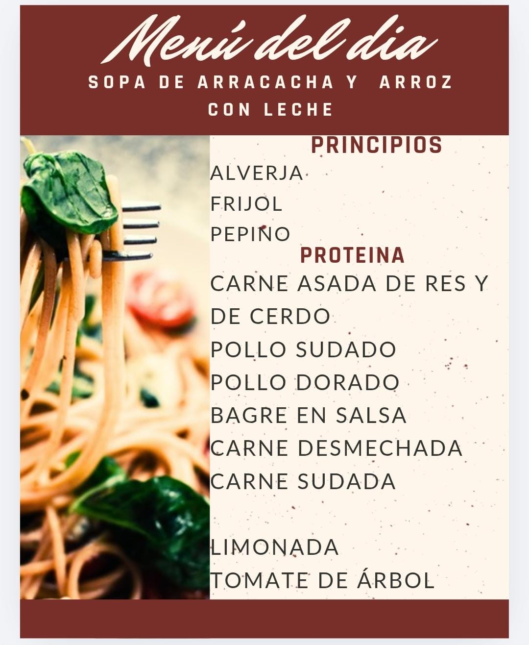 Menú La sobrina del profe