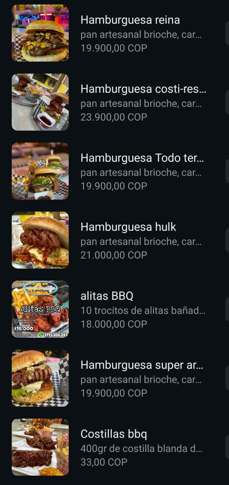 Menú Todo a la parrilla